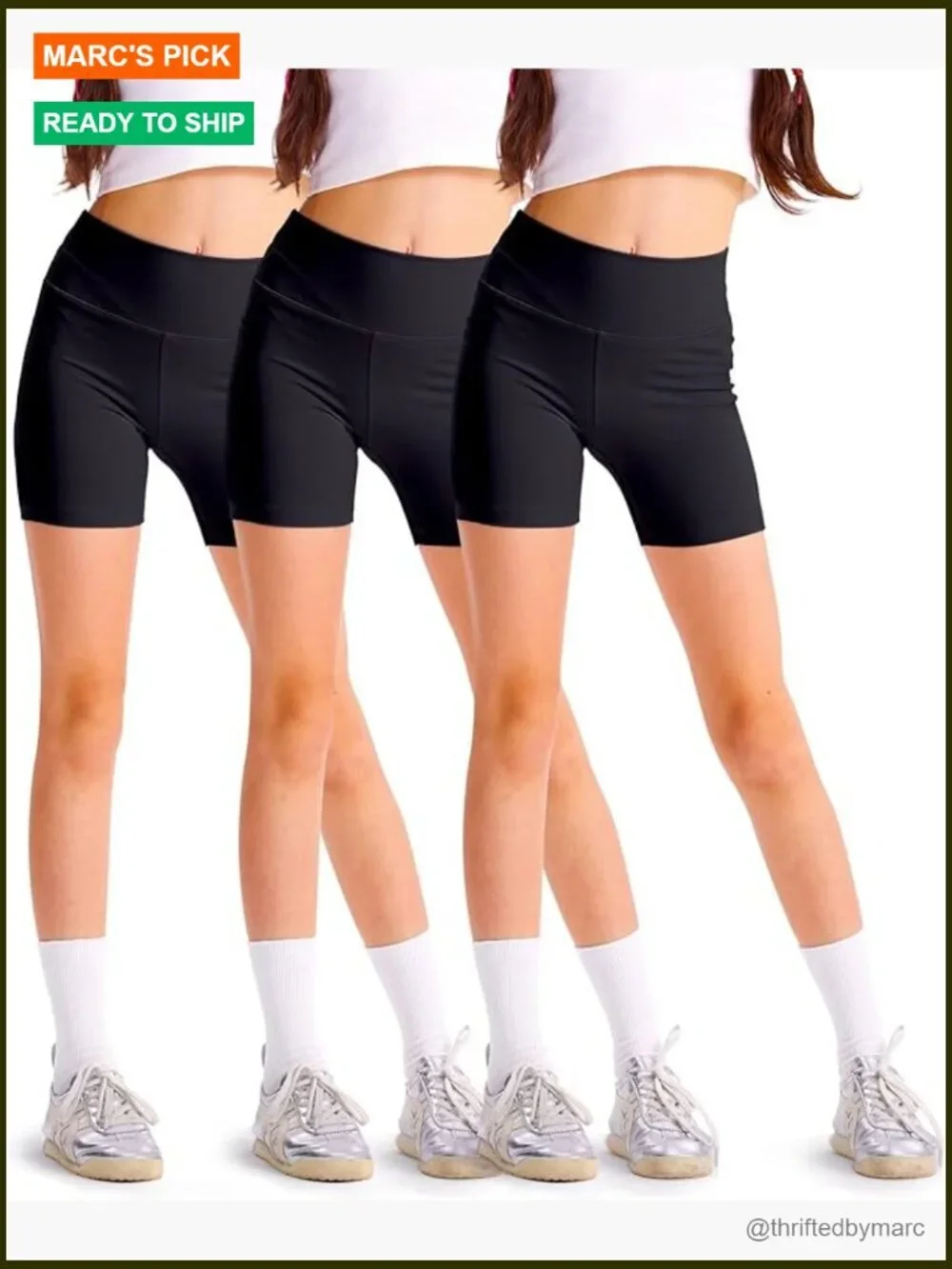 3 Pack High Waisted Biker Shorts for Girls Teens Athletic Yoga